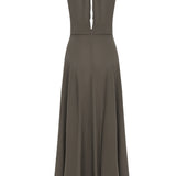 Neutral Edit Dökümlü Uzun Elbise