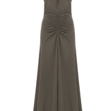 Neutral Edit Dökümlü Uzun Elbise