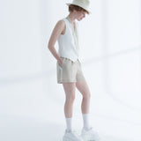 Sasha Yan Şeritli Keten Şort