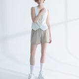 Sasha Yan Şeritli Keten Şort