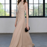 WTF | Neutral Edit Dökümlü Uzun Elbise