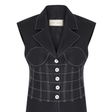 Paloma Nakışlı Korse Detaylı, %100 Keten Yelek