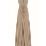 Neutral Edit Dökümlü Uzun Elbise