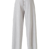 Moyestro Çizgili Düz Paça Pantolon %100 Organik Pamuk