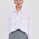 Teardrop Gömlek Damla Swarovski Taş Detaylı %100 Koton