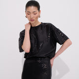 Raya Tişört Payetli Rahat Kesim