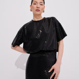 Raya Tişört Payetli Rahat Kesim