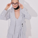 Moyestro Çizgili Kısa Elbise %100 Organik Pamuk