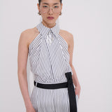 Moyestro Çizgili Pileli Gömlek %100 Organik Koton