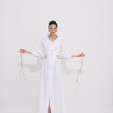 Lia Gömlek Elbise Korse Detaylı, %100 Organik Koton