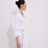 Lia Gömlek Elbise Korse Detaylı, %100 Organik Koton