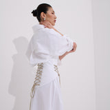 Lia Gömlek Elbise Korse Detaylı, %100 Organik Koton