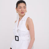 Lia Yelek Kare Tokalı %100 İnce Organik Koton