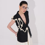 Paloma Yelek %100 Keten  El İşçiliği Aksesuar Detayı