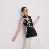 Paloma Yelek %100 Keten  El İşçiliği Aksesuar Detayı