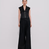 Paloma Linen Palazzo Pantolon %100 Keten