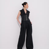 Paloma Linen Palazzo Pantolon %100 Keten