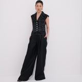 Paloma Linen Palazzo Pantolon %100 Keten