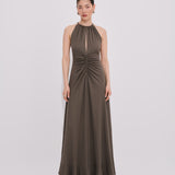 Neutral Edit Dökümlü Uzun Elbise