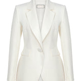 Ivory Ceket Belde Oturan 100%Keten