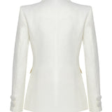 Ivory Ceket Belde Oturan 100%Keten