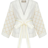 Ivory Keten Kimono Bluz