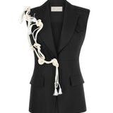 Paloma Yelek %100 Keten  El İşçiliği Aksesuar Detayı