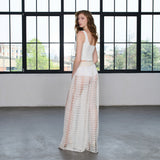 Ivory Bluz Korseli, %100 Keten Aplikasyonlu