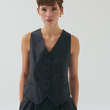 Dakota Klasik Çizgili Yelek