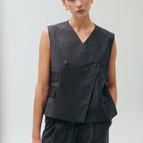 Lola Düğmeli Bol Kesim Yelek