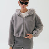 Anya Kısa Kürk Hoodie