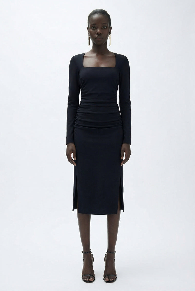 Biyanco Büzgülü Elbise