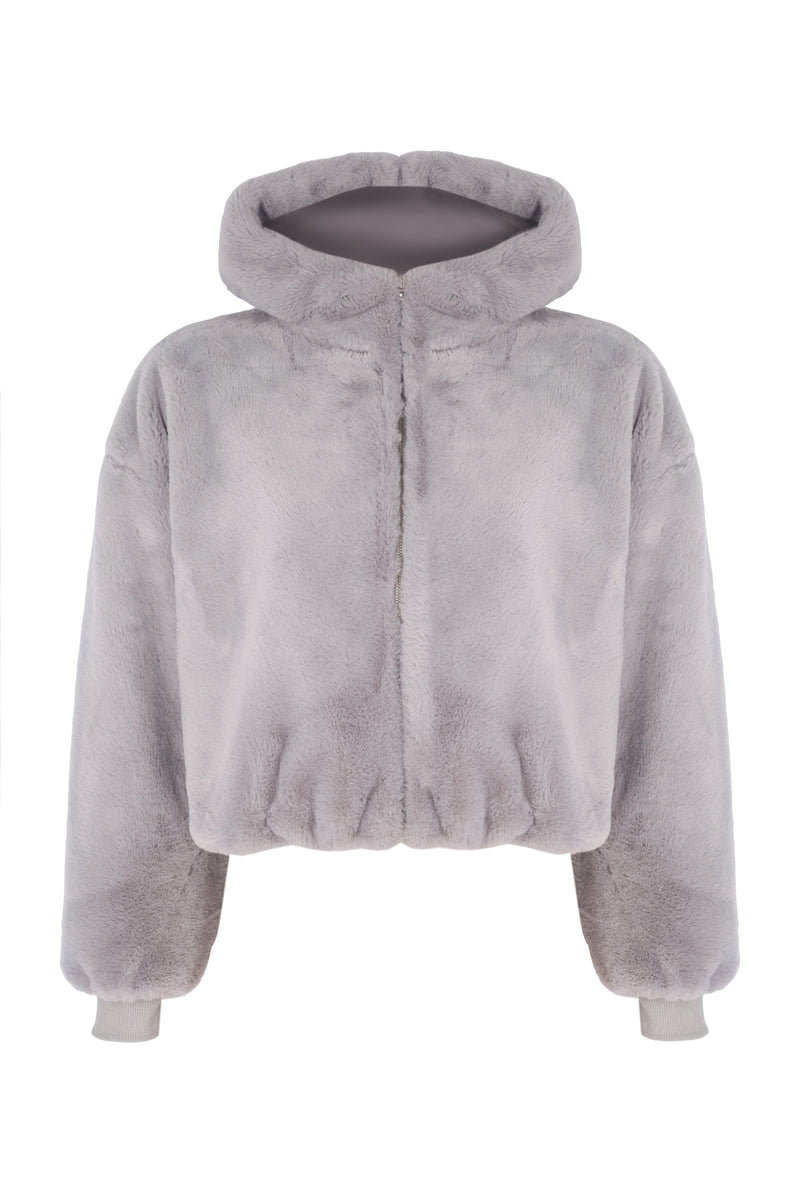 Anya Kısa Kürk Hoodie