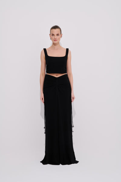 Joli Uzun Etek Büzgülü Dökümlü