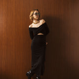 Bellana Omuz Açık Elbise