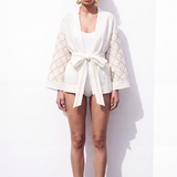 Ivory Keten Kimono Bluz