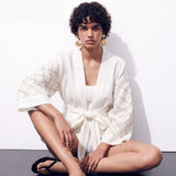 Ivory Keten Kimono Bluz