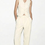 Daisy Pileli Kadife Pantolon