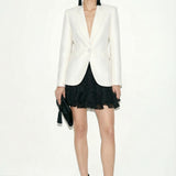 Ivory Ceket Belde Oturan 100%Keten