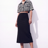 Vichy Patterned Crop Jacket