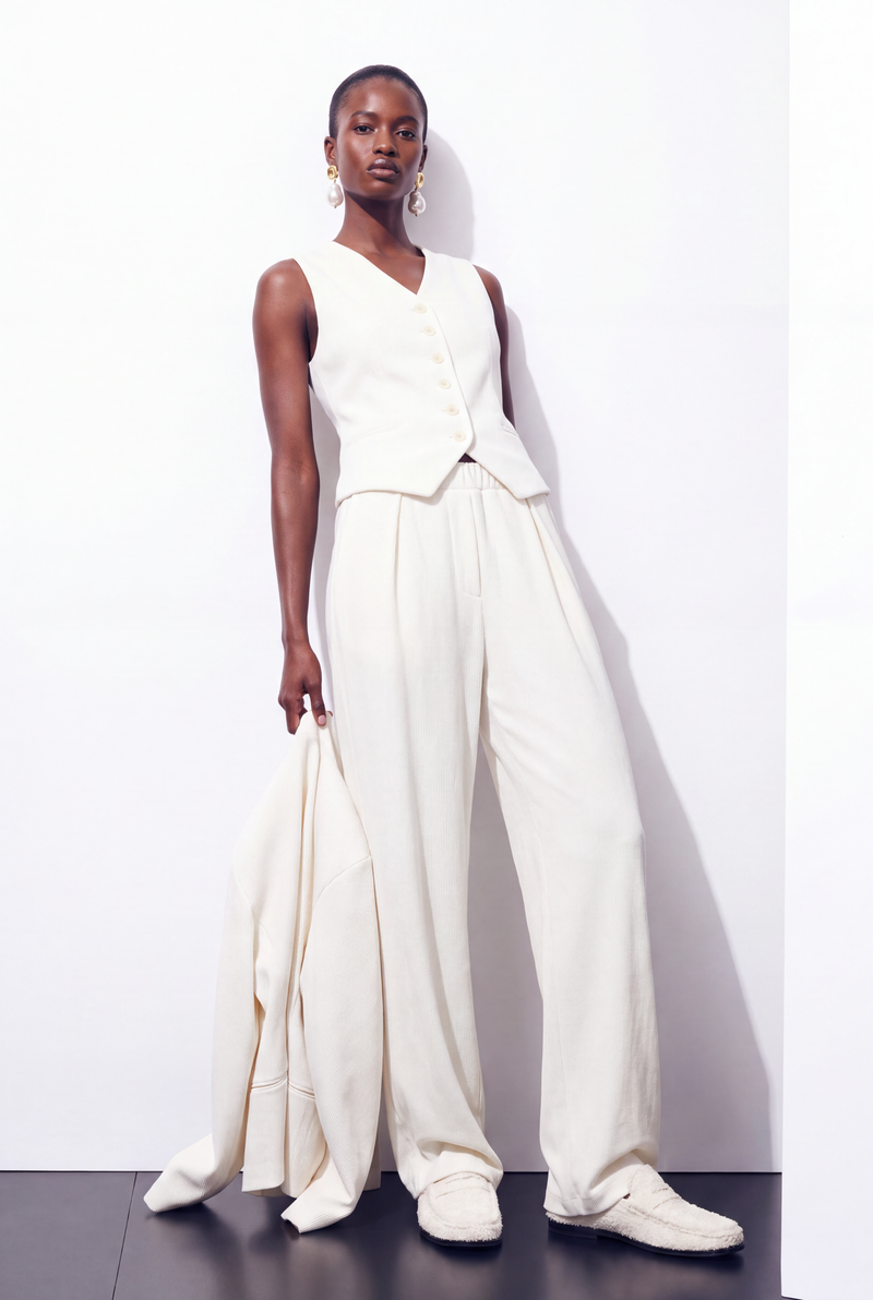 Daisy Pileli Kadife Pantolon